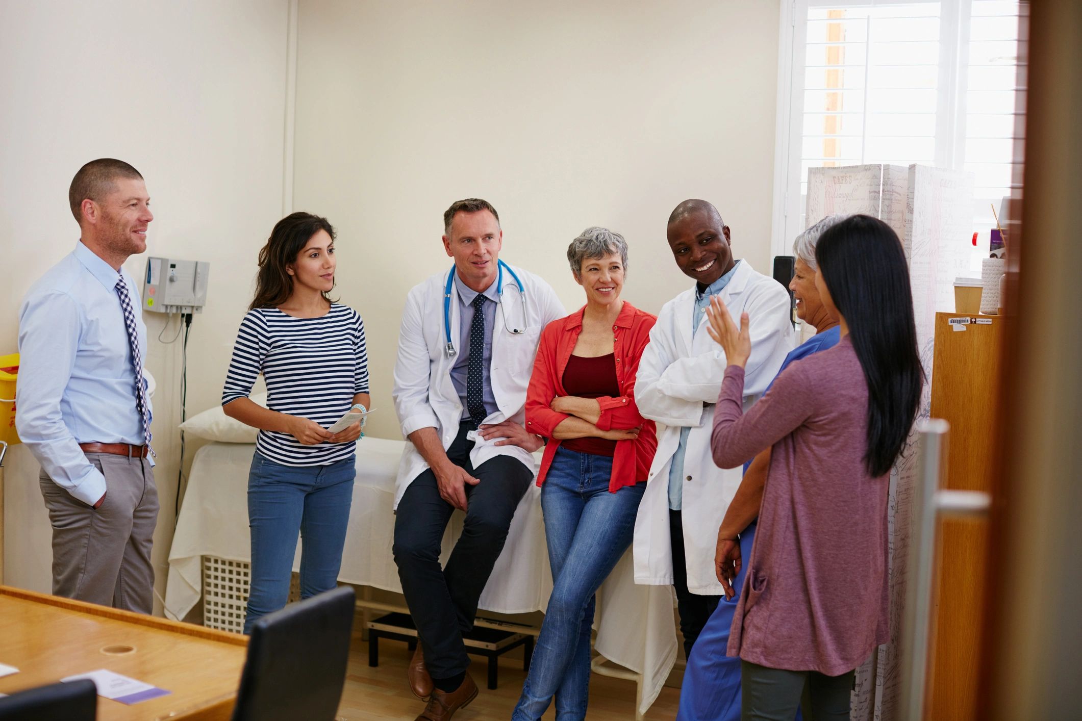 Doctor working in a hospital setting